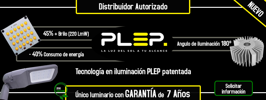 Luminaria solar PLEP con 7 Años de garantia